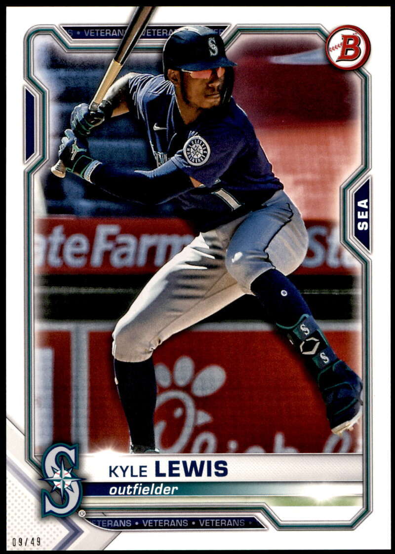 Kyle Lewis 2021 Bowman 5x7 #48 9/49 Mariners