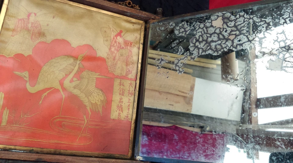 ancien miroir TRIPTYQUE 3 VOLETS,loft,vintage - Photo 3/4