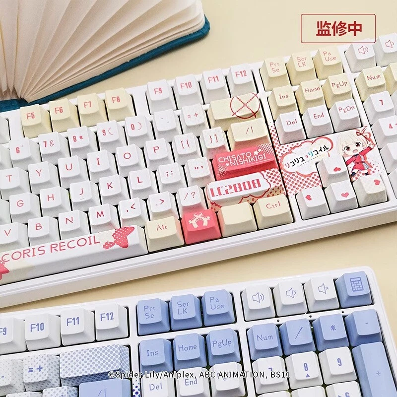 Lycoris Recoil Chisato Nishikig Inoue Takina PVC MX Mechanical Keyboard 108 Keys - Image 3 of 4