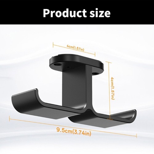 Double Hook Hanger Bracket Space Efficient Under Desk Mount Rack Holder Stand - Photo 8/8