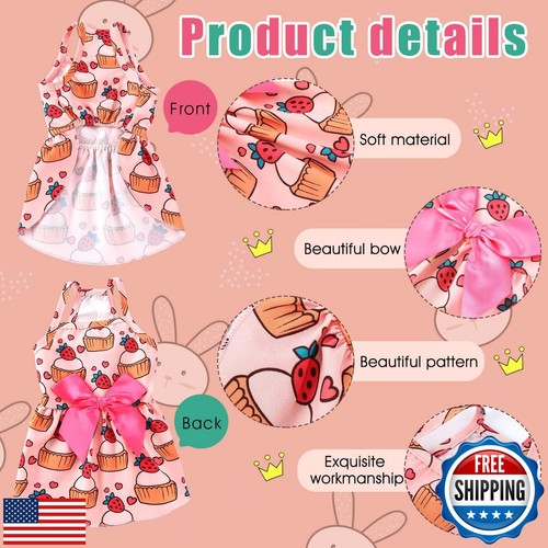 Frienda 6 Pieces Bowknot Princes Puppy Dog Dress Floral Vest Skirt Summer Pet - Picture 3 of 5