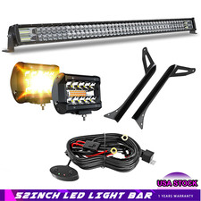 52 Led Light Bar Combo4 Pods Mounting Brackets For 1987-1995 Jeep Wrangler Yj