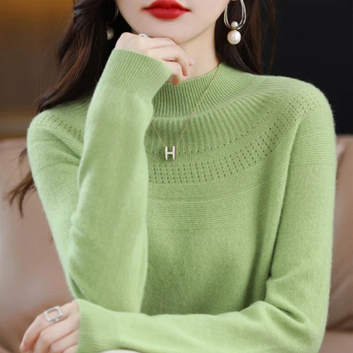 Strick Damen Winter Wolle Kaschmir Strick Pullover Oberteil Pulli Frühling Base Shirt - Bild 6 von 24