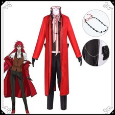 Black Butler Grell Sutcliff Michaelis Ronald Knox Cosplay Costume Red Uniform