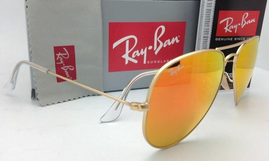 ❣️Rie　　　　No.69 AVIATOR FLASH LENSES Sunglasses in Gold and Orange Flash