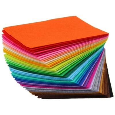 TRIXES 40er Pack bunte Filzplatten - DIY Filzfolie Rechtecke - Basteln