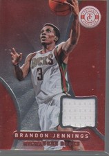 BRANDON JENNINGS  2012-13 PANINI TOTALLY CERTIFIED RED MATERIALS JERSEY CARD#126