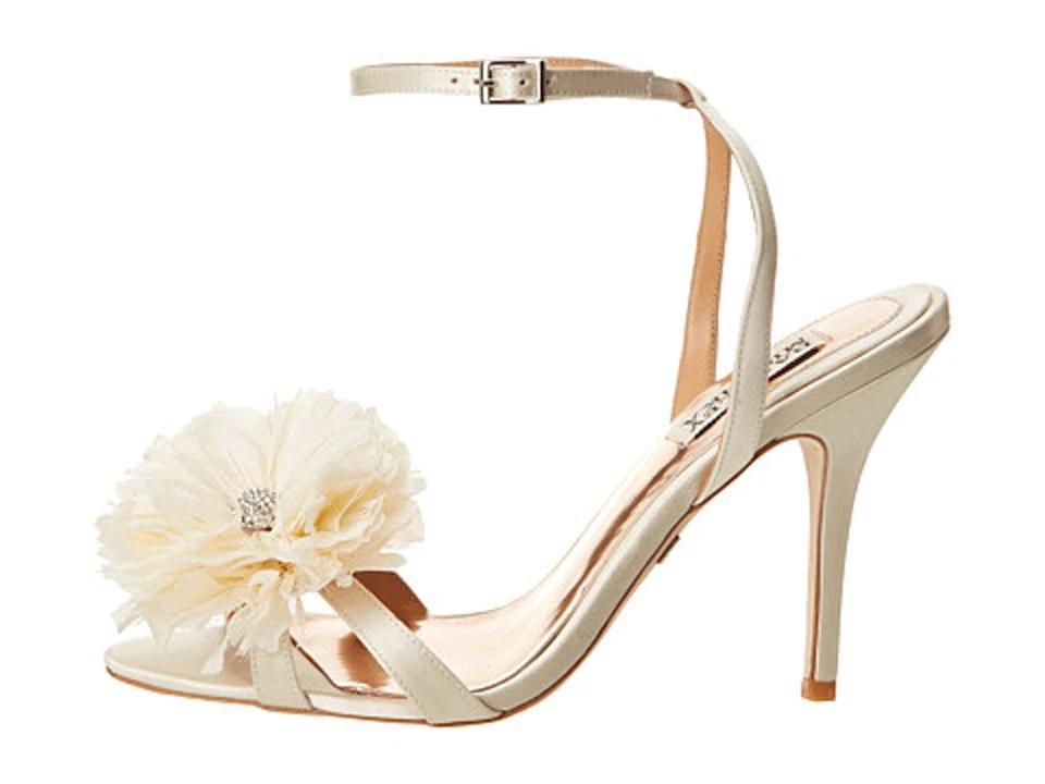 Badgley Mischka KAROL свадьбы свадебный каблук сандалии ремень туфли слоновой кости США 8,5 новый - Изображение 2 из 4