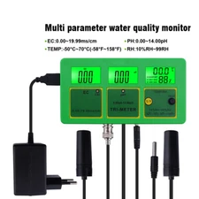 4 in 1 PH TEMP EC RH Water Quality Tester Monitor PH Meter Aquarium Water Meter