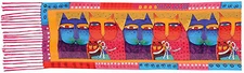 Laurel Burch Silk Scarf Feline Family