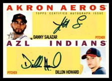 2013  Topps Heritage Danny Salazar / Dillon Howard Dual Auto /15 #RODA-SH