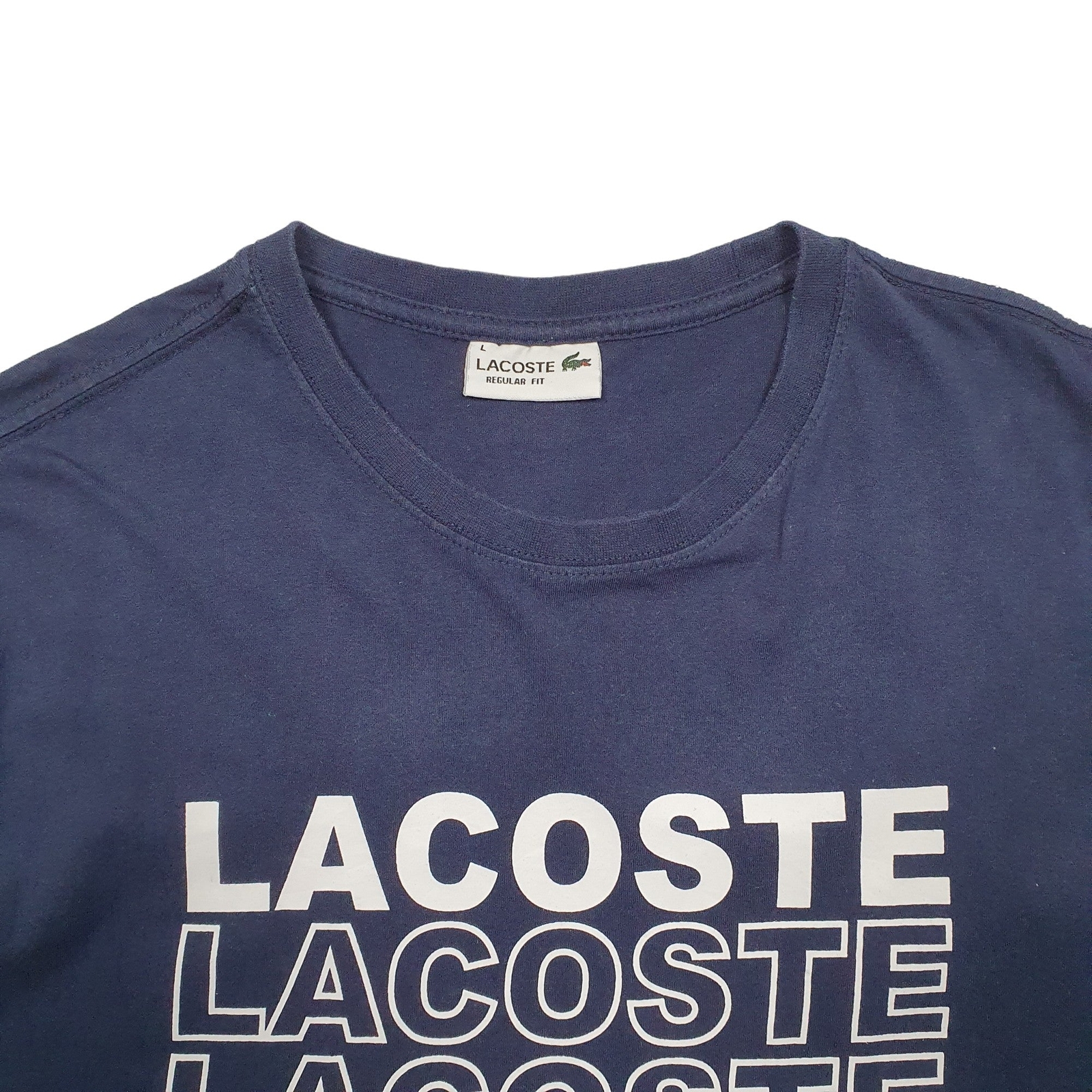 LACOSTE Navy T Shirt Tee Short Sleeve Cotton Mens L image 3