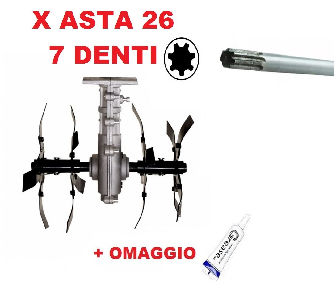 Gruppo Zappette per Decespugliatori Motozappa per Orto Fresa Ø26 - 7 Denti