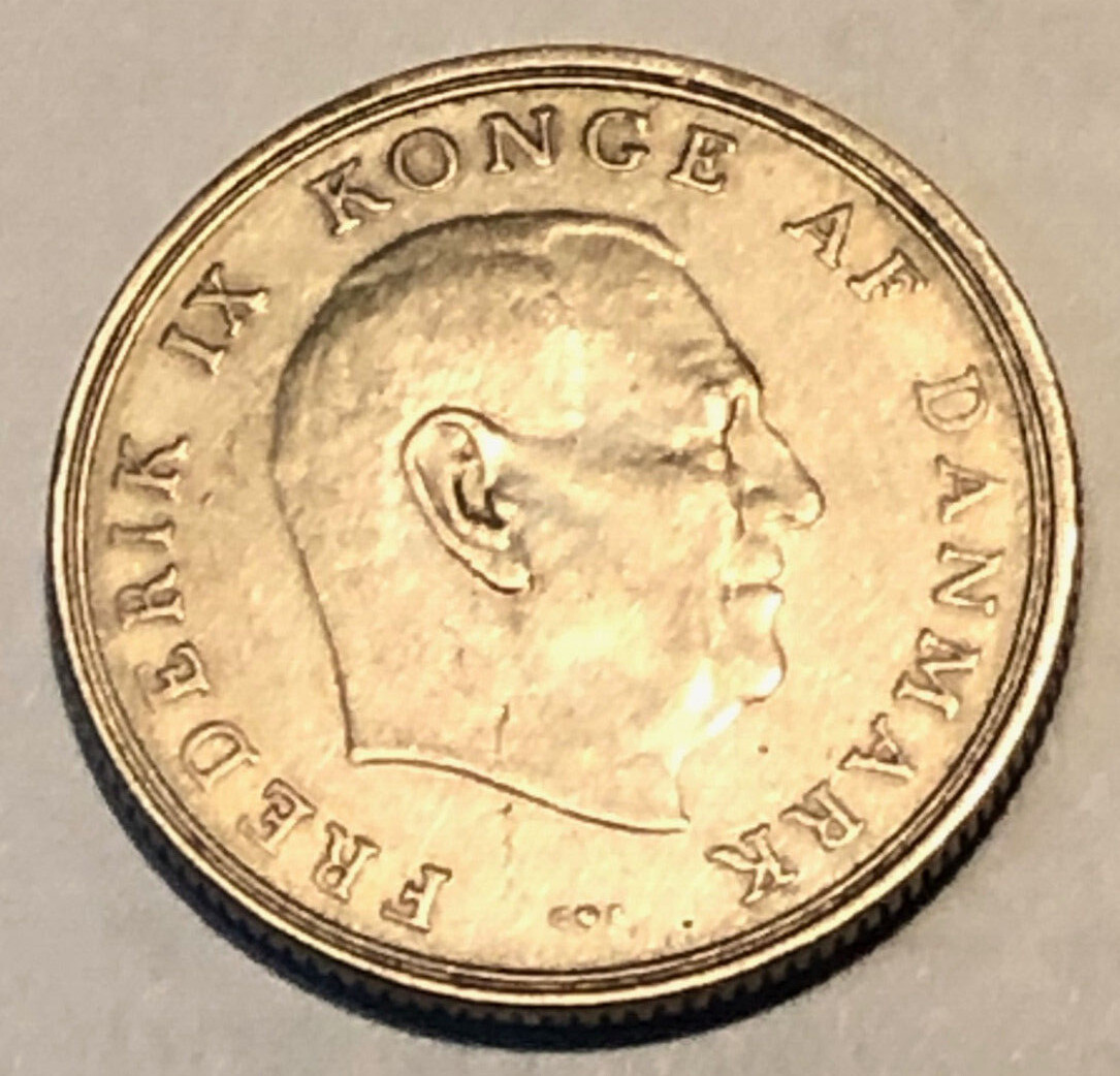 1963 Denmark 1 Krone Coin Crowned Royal Coat of Arms | eBay
