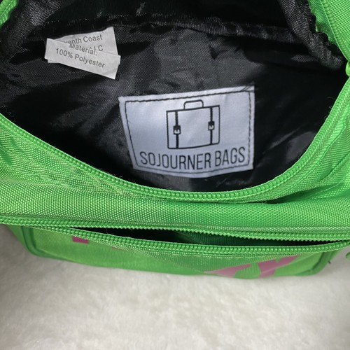SoJourner Neon Green Party Fanny Pack Festival Sling Bag Travel Two Zip Pockets - Afbeelding 3 van 6