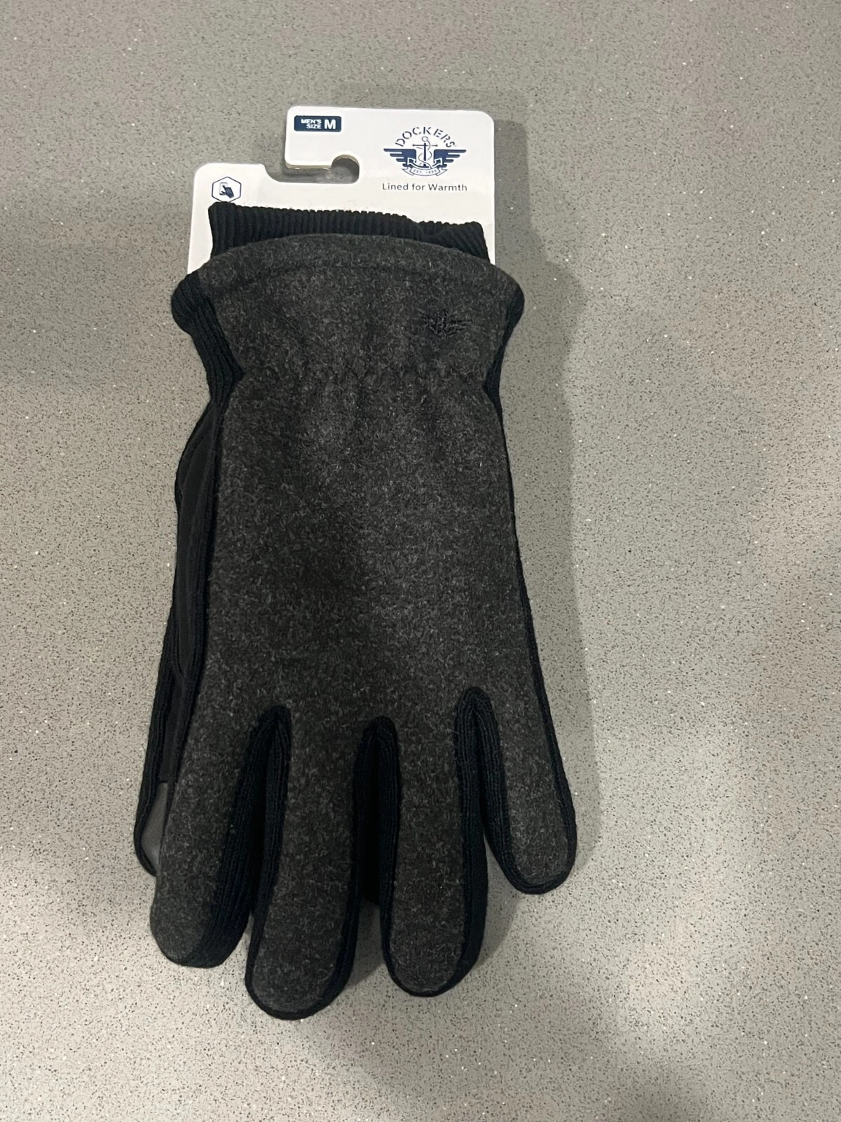 Dockers Men's Black Lined Leather Touch Screen Gloves MULTIPLE SIZES IN STOCK