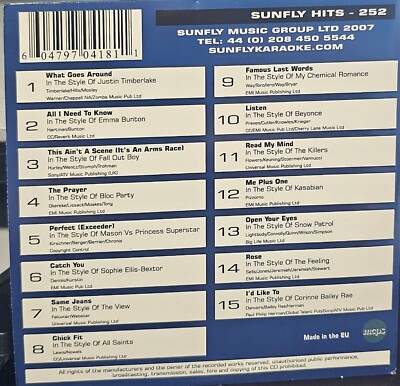 SF252      SUNFLY KARAOKE CDG VERY RARE, NOT SOLD IN THE USA  LOT UK