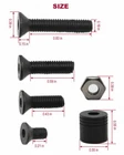 Tactical QD Sling Swivels Mount Base Kit with 4 Screws + 1 Nut w/ 1 Wrench