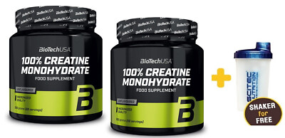 (32,00 /Kg) Biotech USA - 100% Creatine Monohydrate - 2 x 500 g Pulver + BONUS!