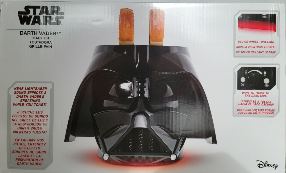 Star Wars Darth Vader Deluxe Toaster 2-Slice Wide Lights Sounds