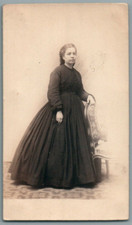 CDV YOUNG GIRL LONG BLACK DRESS PHOTO OF PENABERT PARIS YOUNG WOMAN LONG DRESS
