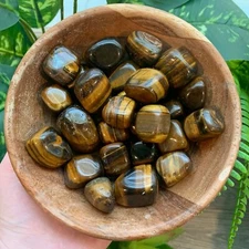 Tiger's Eye Tumbled Stone Natural Quartz Crystal Pocket Stone Home Decoration