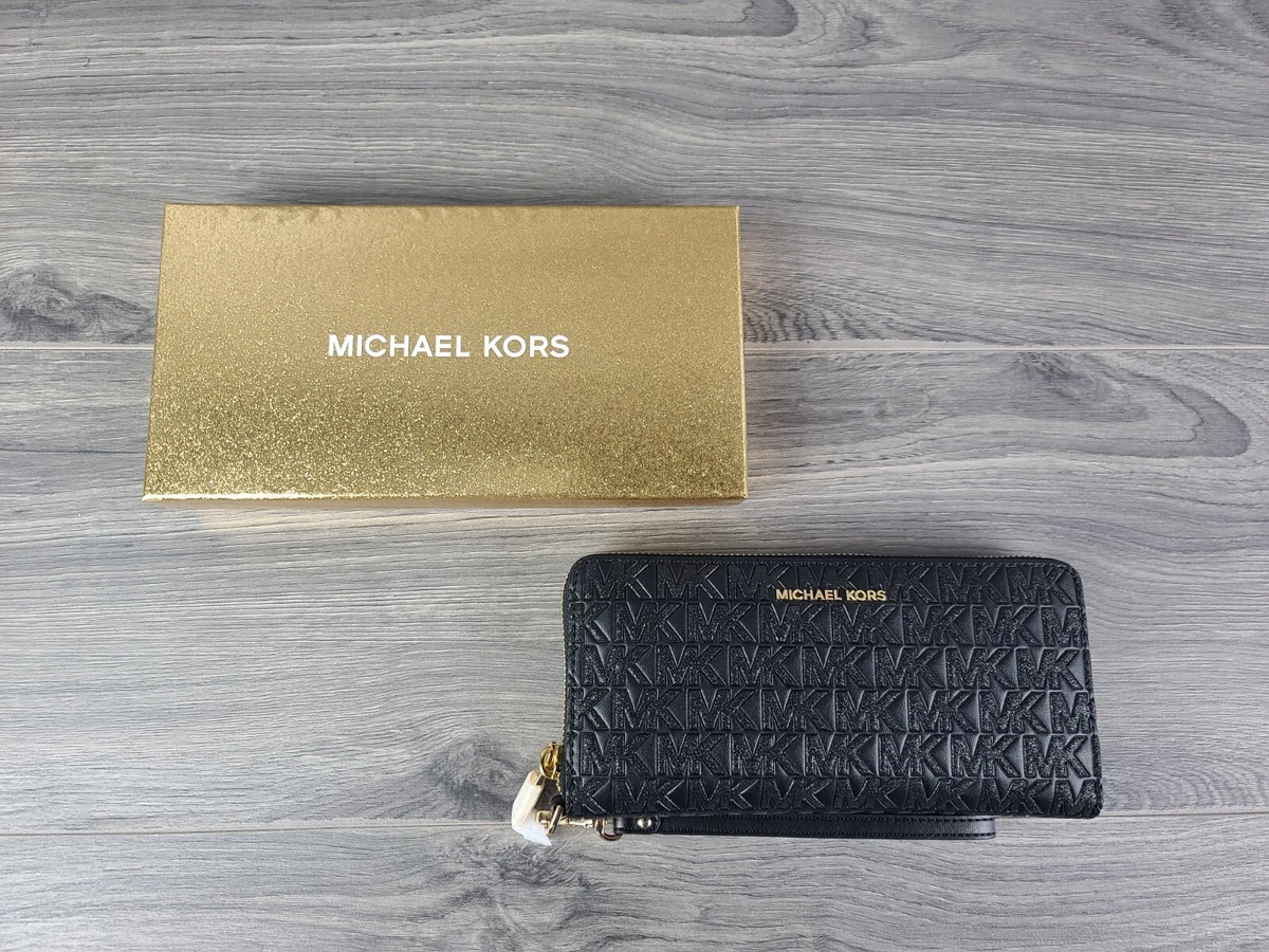 Michael kors metallic gold wallet sale
