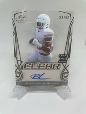 ROSCHON JOHNSON 2023 LEAF TRINITY FOOTBALL CLEAR ROOKIE ACETATE AUTO /50