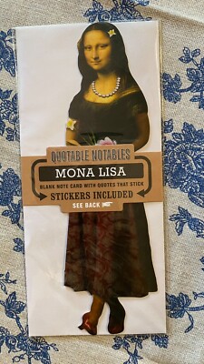 Mona Lisa Quotable Notable - Die Cut Silhouette Greeting Card and Sticker Sheet