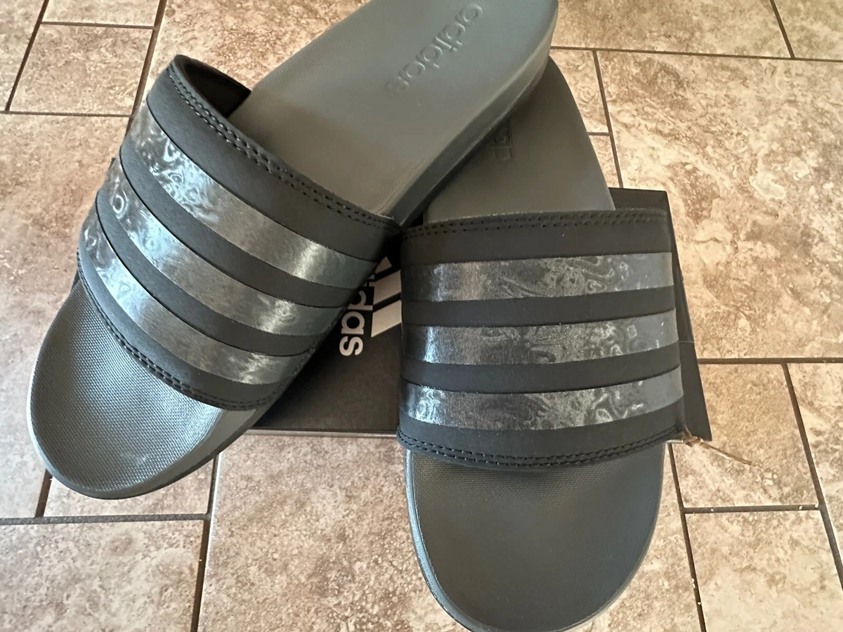 Adidas clearance grey slides