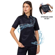 ARVIKO Waterproof Women's Chef Coat with Mesh Side Panels and Storage Bag in Set