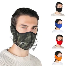Winter Half Ski Mask Windproof Fleece Ear Warmer Face Cover for Cold Weather Men