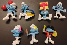Smurfs Figures Lot of 7 McDonalds Happy Meal Toys 2011 Peyo 3” PVC Cartoon