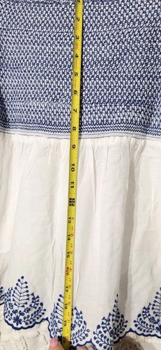 POOF Blouse Womens S Peasant Cottage Embroidered Smocked Bell Sleeves NWT - Picture 9 of 9