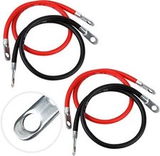 Cartman 4AWG 24-Inch Battery Inverter Cables 2 Pack (2 Black & 2 Red)