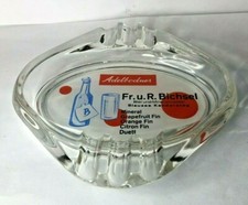 vintage Adelbodner Swiss Mineral water company advertising Glass ashtray 1960's