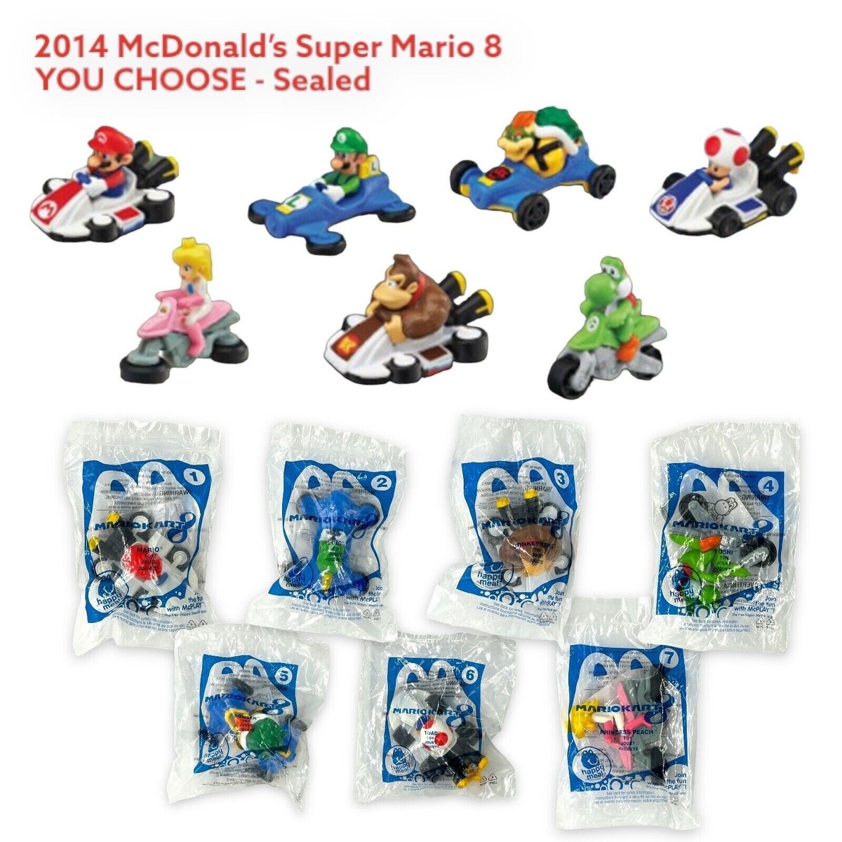 2014 McDonalds MARIO KART Nintendo Car Motorcycle Happy Meal Toy