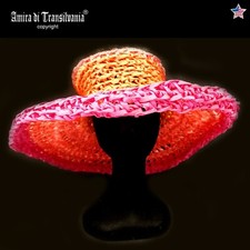 Women's Kentucky Derby Church Dress Hat Wide Brim Bridal Drawstring Orange Hat