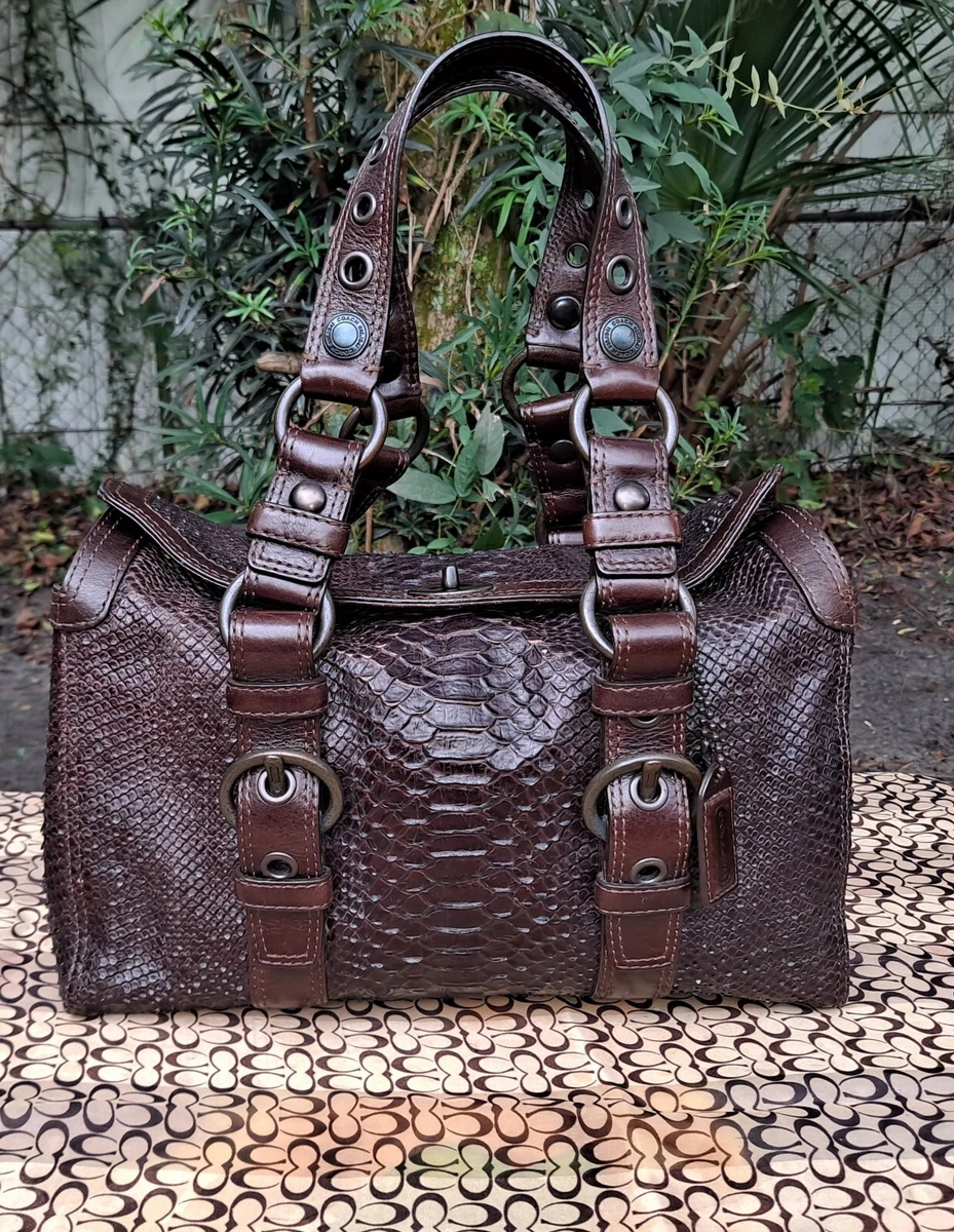 Coach python embossed leather clearance