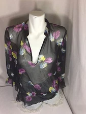 Loft Women Black Multiple Colors SizeM Long Sleeve Made In China Bin62#9