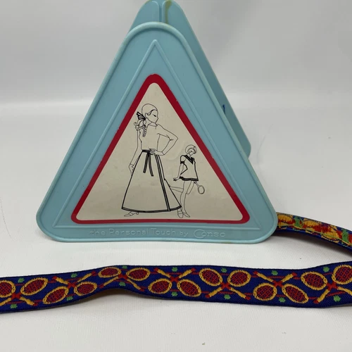 Vintage Conso Trim 5 Yds Blue Background Tennis 1 1/8" Wide 100% Cotton Sewing