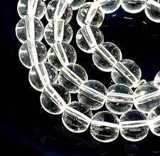 40 Transparent Glass Round Beads Clear Crystal 8mm