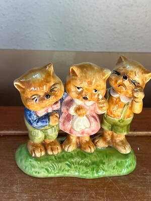 Vintage Once Upon a Time Three Little Kittens Japan Marked Porcelain Crying Cat