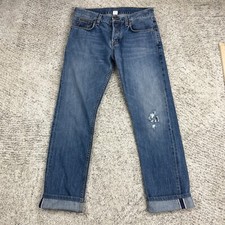 Jacob Davis Jeans Mens 30 31x31 Selvedge Denim Redline Slim Straight Made In USA