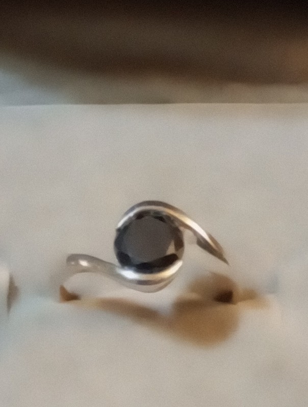 NATURAL BLACK DIAMOND 2.00 CT. NOT ENHANCED GEM TESTED 925 SILVER RING SIZE 7