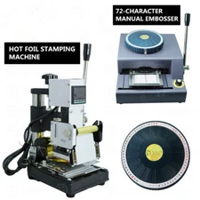 72 Character Manual Embosser PVC VIP Card + Hot Foil Stamping Embossing Machine