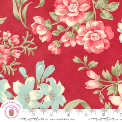 Moda COLLECTIONS ETCHINGS 44330 13 Red FLORAL 3 SISTERS Quilt Fabric