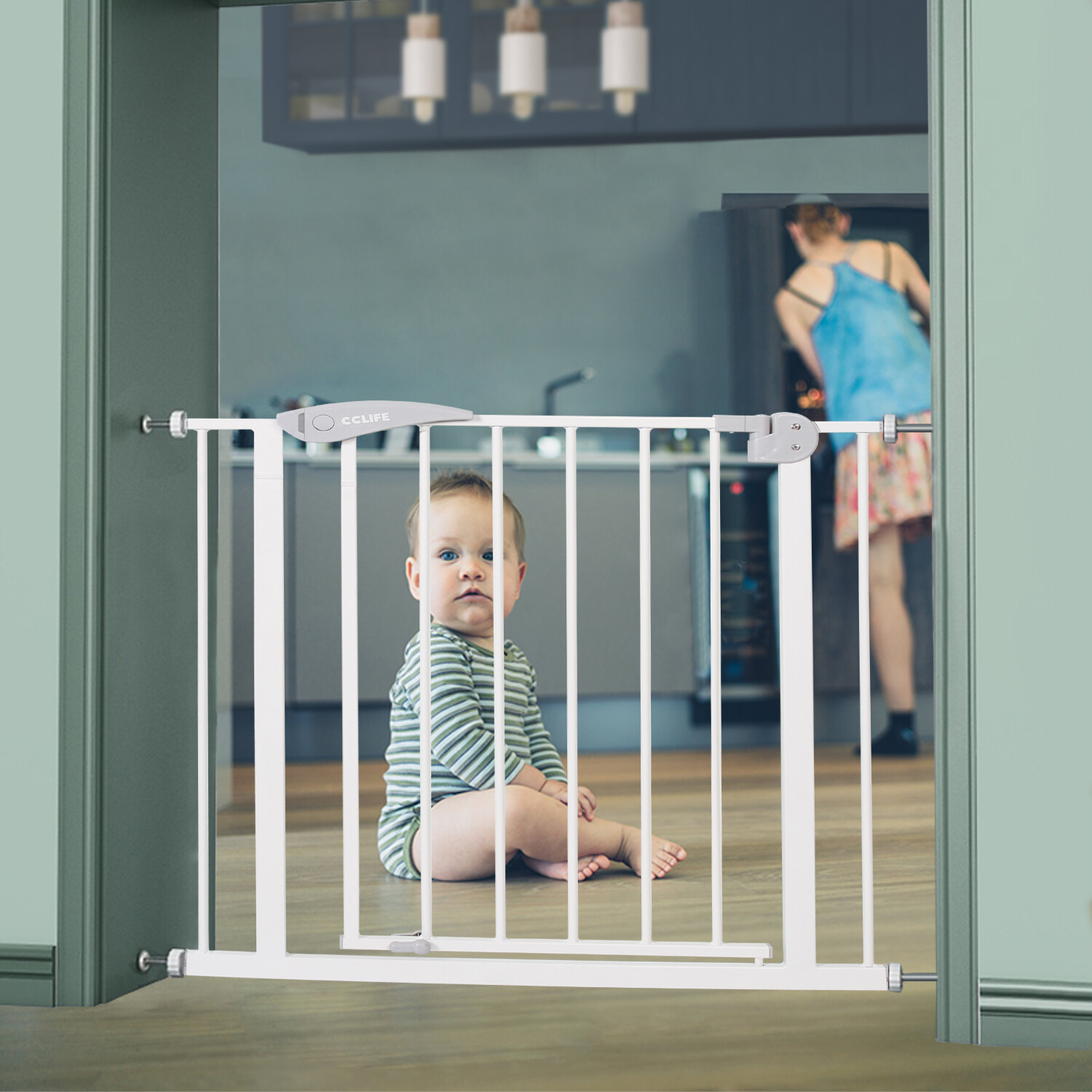 Treppenschutzgitter Ausziehbar 110x72cm - Kindersicherung Ohne Bohren