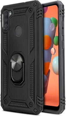 For Samsung Galaxy A11 Ring Rugged Hybrid Slim Case Cover + Screen Protector