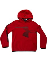 Under Armour ColdGear Youth Boys Size Large L Loose Fit Pullover Red Hoodie